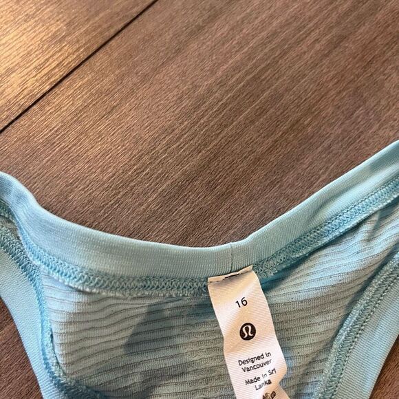 Lululemon Blue Athletic Tank TopShirt Women 16 - Picture 3 of 5
